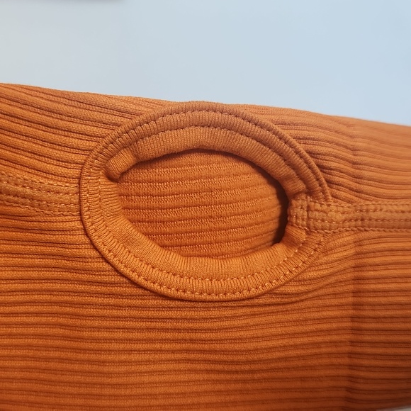 OQQ Women Yoga Long Sleeve Square Neck Jumpsuit Romper Pumpkin - Picture 5 of 10